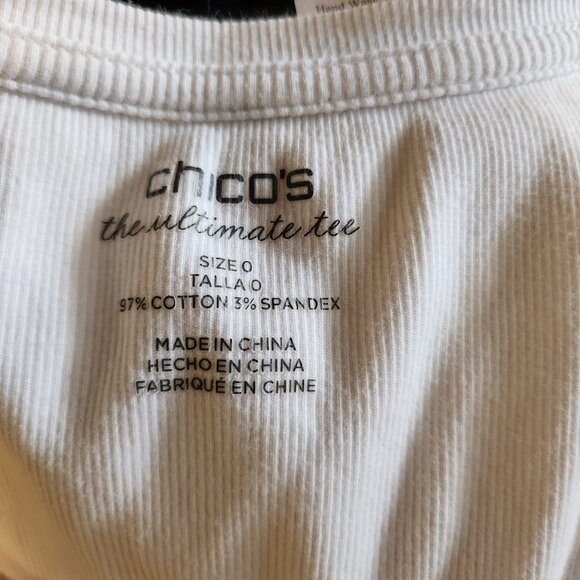 Chico's Size 0 (medium) cotton/spandex white tank top - Picture 7 of 7